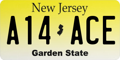 NJ license plate A14ACE