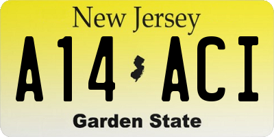 NJ license plate A14ACI