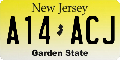 NJ license plate A14ACJ
