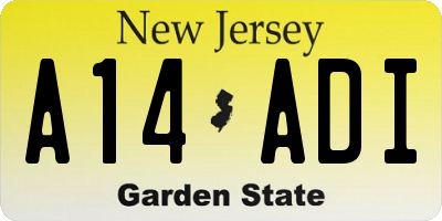 NJ license plate A14ADI