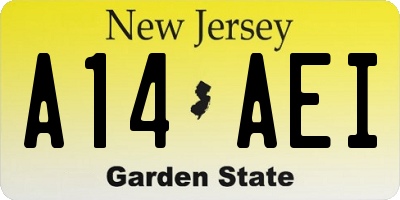 NJ license plate A14AEI