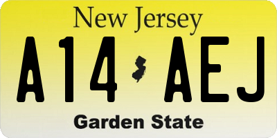 NJ license plate A14AEJ