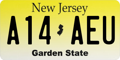 NJ license plate A14AEU