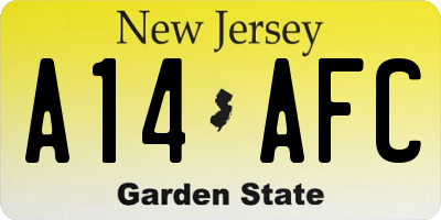 NJ license plate A14AFC