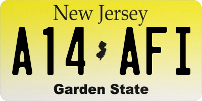 NJ license plate A14AFI