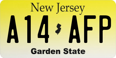 NJ license plate A14AFP