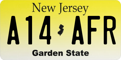 NJ license plate A14AFR