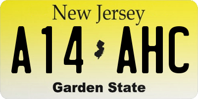 NJ license plate A14AHC