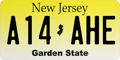 NJ license plate A14AHE