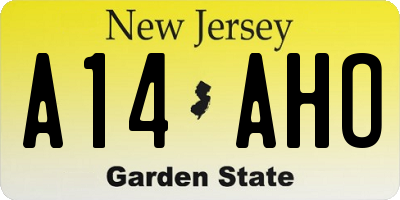 NJ license plate A14AHO