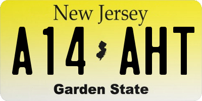 NJ license plate A14AHT