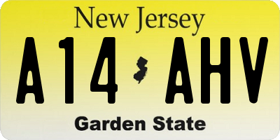 NJ license plate A14AHV