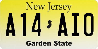 NJ license plate A14AIO
