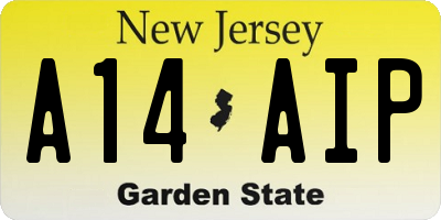 NJ license plate A14AIP