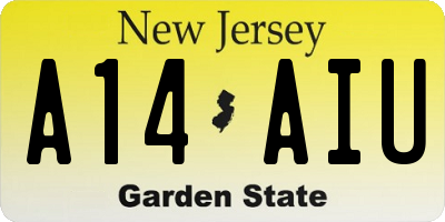NJ license plate A14AIU