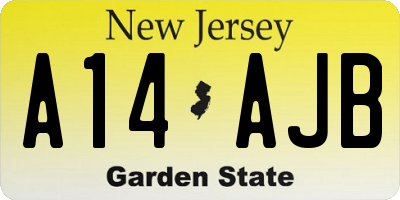 NJ license plate A14AJB