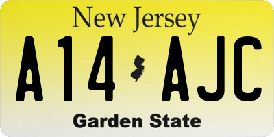 NJ license plate A14AJC