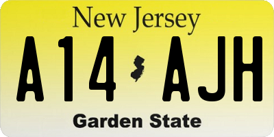 NJ license plate A14AJH