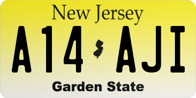 NJ license plate A14AJI