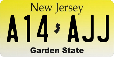 NJ license plate A14AJJ