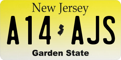 NJ license plate A14AJS