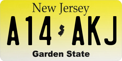 NJ license plate A14AKJ