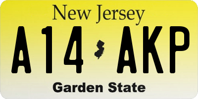 NJ license plate A14AKP