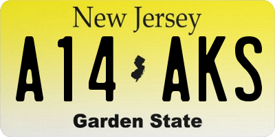 NJ license plate A14AKS