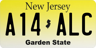 NJ license plate A14ALC