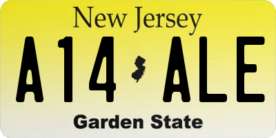 NJ license plate A14ALE
