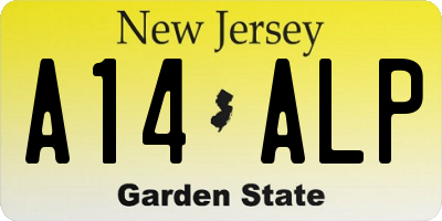 NJ license plate A14ALP