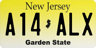 NJ license plate A14ALX