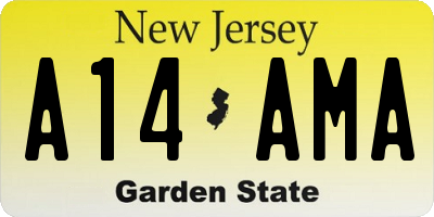 NJ license plate A14AMA