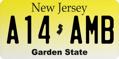NJ license plate A14AMB