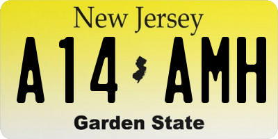 NJ license plate A14AMH