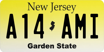 NJ license plate A14AMI