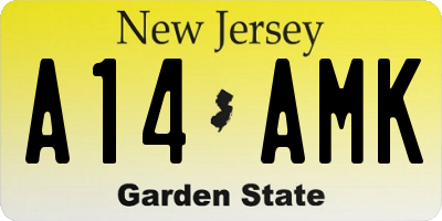 NJ license plate A14AMK