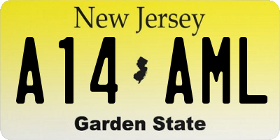 NJ license plate A14AML