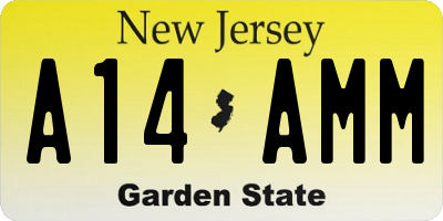 NJ license plate A14AMM