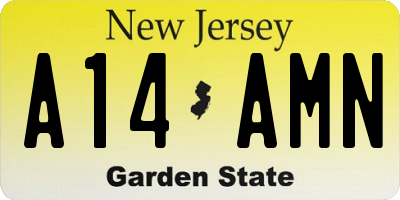 NJ license plate A14AMN