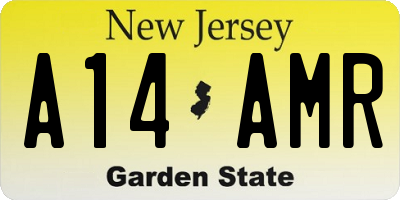 NJ license plate A14AMR