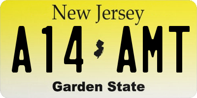 NJ license plate A14AMT