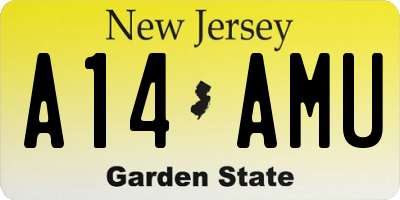 NJ license plate A14AMU