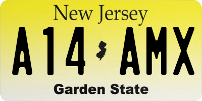 NJ license plate A14AMX