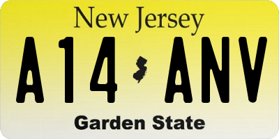 NJ license plate A14ANV