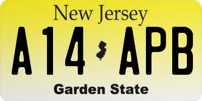 NJ license plate A14APB