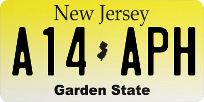 NJ license plate A14APH