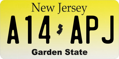 NJ license plate A14APJ