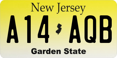 NJ license plate A14AQB