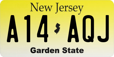 NJ license plate A14AQJ